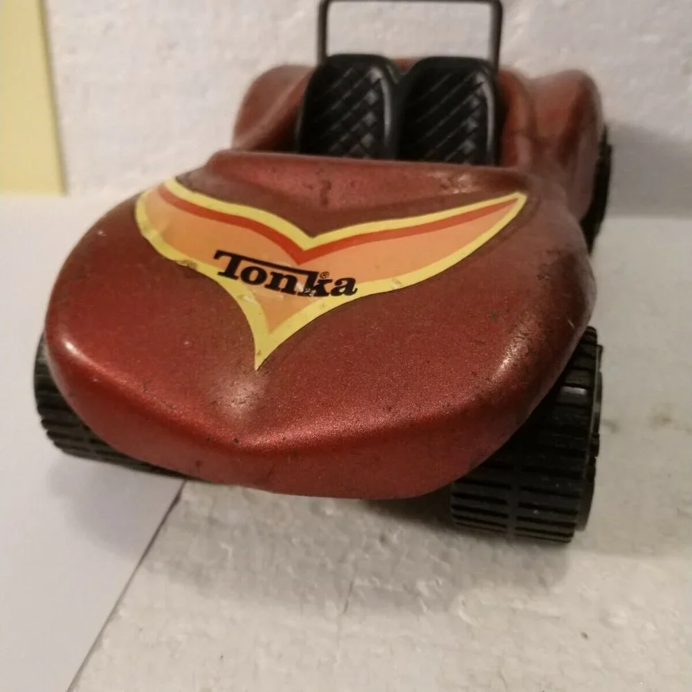 Antique Tonka Vintage Metal Pressed Steel Brown Dune Buggy #52790 8